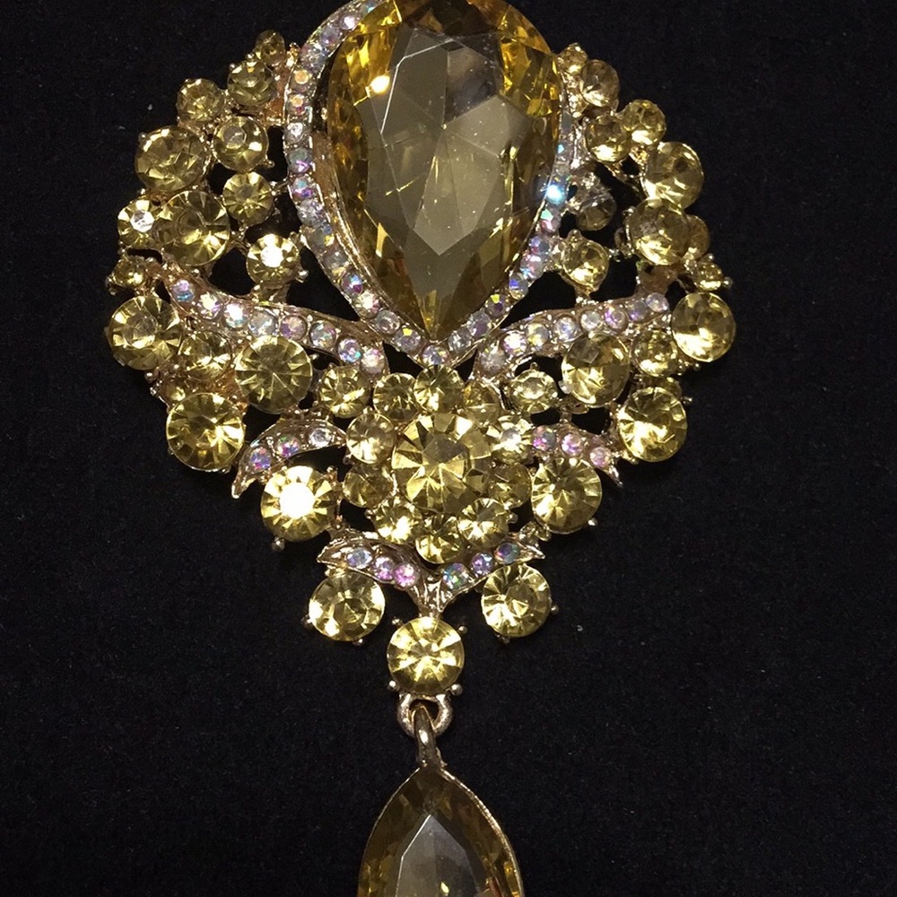 💐🔵Teardrop Dangling Rhinestone Brooch - Picture 4 of 7
